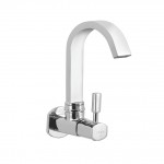 Sink cock (wall mounted) with 150mm (6inch) long swivel spout and wall flange