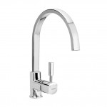 Single lever sink mixer (table mounted) with 235mm (9inch) long swivel spout and 450mm long braided connection pipe