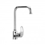 Single lever sink mixer (table mounted) with 232mm (9inch) long swivel spout and 450mm long braided connection pipe