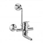 Wall mixer with bend pipe for overhead shower