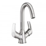 Centre Hole Basin Mixer without Pop-up Waste & with Braided Hoses