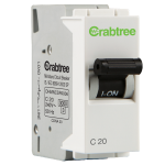 Crabtree's THAMES 20 A SP Mini MCB C Series 3 kA (White)