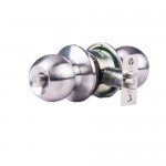 Yale Round Brass Door lock with 3 keys (Standard, Silver Satin)