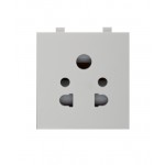 6A. Sockets - Met Grey (MR-MG) - 2-in-One Socket (with shutter for cell phone, 3 pin or 2 pin) - 2M