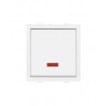 White MR - 20A. 1 Way Switch (with Indication) - 1M