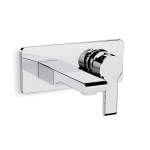 Singulier  Wall-mount lavatory faucet trim in polished chrome