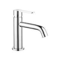 Single lever basin mixer with extended spout