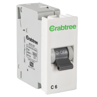 Crabtree's ATHENA 6 A SP Mini MCB C Series 3 kA (Chalk White) 