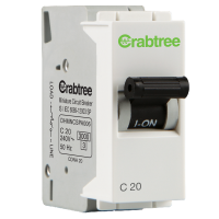 Crabtree's ATHENA 20 A DP Mini MCB C Series 3 kA (Chalk White)
