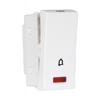 White MR - 10AX. Bell Push Switch with Indicator - 1M