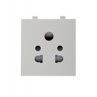 6A. Sockets - White MR - 2-in-One Socket (with shutter for cell phone, 3 pin or 2 pin) - 2M