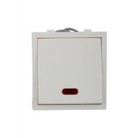 White MR - 10AX. Switch with Indicator (with Blue L.E.D) - 1M
