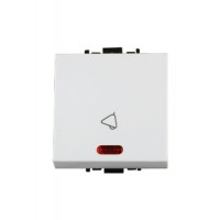 White MR - 10AX. Bell Push Switch (with Blue L.E.D) - 1M
