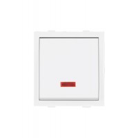 White MR - 20A. 1 Way Switch (with Indication) - 1M