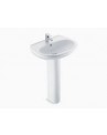 Brive  Pedestal lavatory with single faucet hole in white