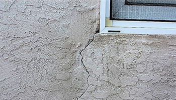 Cracks in the wall indicate a weak foundation