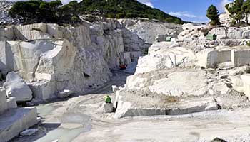 Marble stone is extracted from the earth's surface