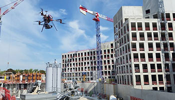 Drones are used for regular inspection of buildings