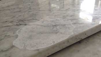 Marble is susceptible to water damage