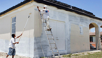 Exterior walls should be painted prior to monsoon season